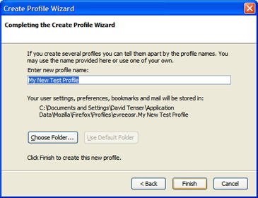 Create a new profile.
